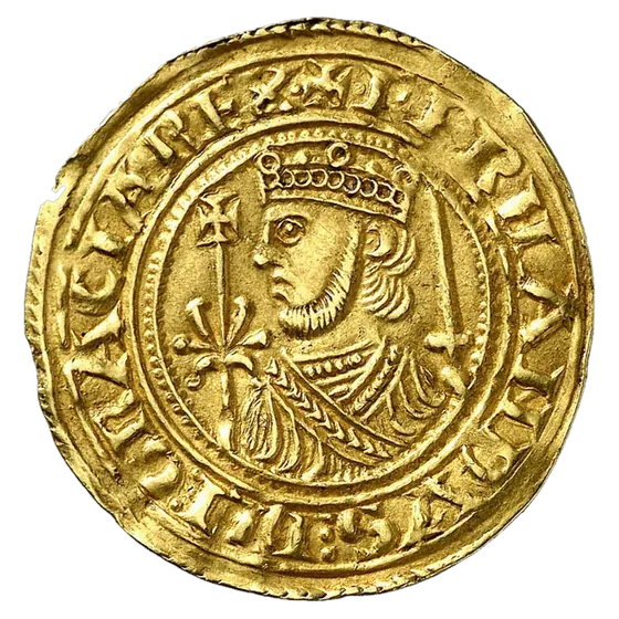 Morabetín d'ouru de Fernandu II, anversu