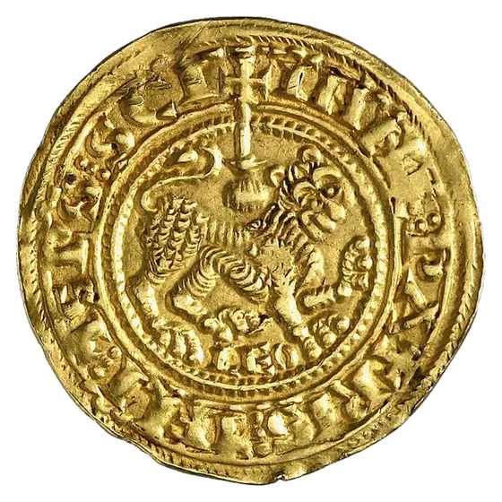 Morabetín d'ouru de Fernandu II, reversu